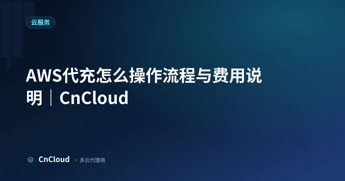 AWS代充怎么操作指南｜CnCloud（云服务）示意图 - CnCloud 多云代理