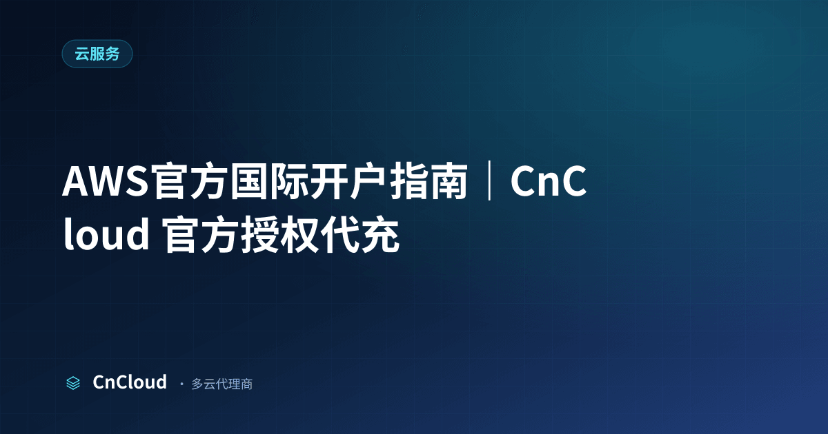 AWS官方国际开户：合规流程与授权代理 – CnCloud（云服务）示意图 - CnCloud 多云代理