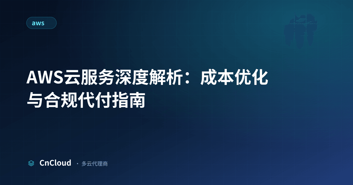 AWS全流程详解与常见坑点 | CnCloud（aws）示意图 - CnCloud 多云代理
