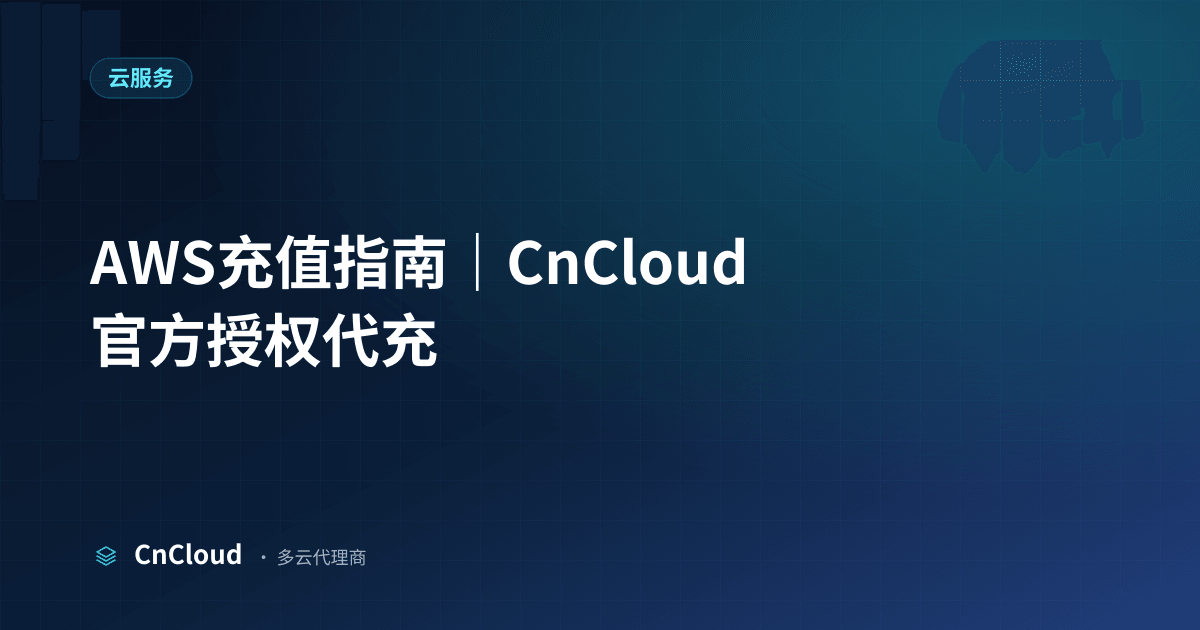 AWS充值操作指南｜CnCloud（云服务）示意图 - CnCloud 多云代理