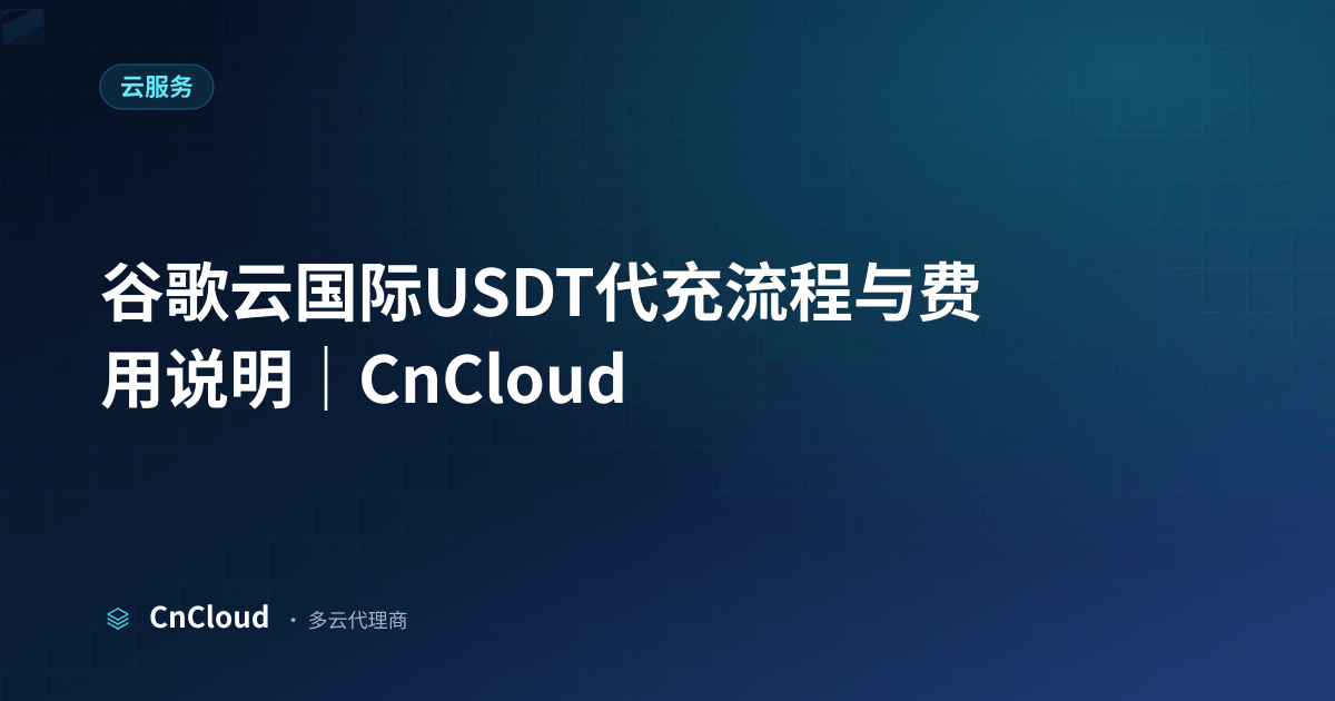 谷歌云国际USDT代充全流程指南（云服务）示意图 - CnCloud 多云代理