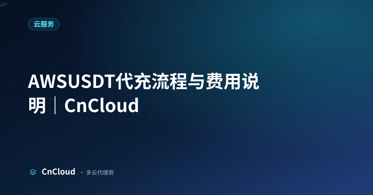 AWSUSDT代充操作流程与到账时效全解（云服务）示意图 - CnCloud 多云代理