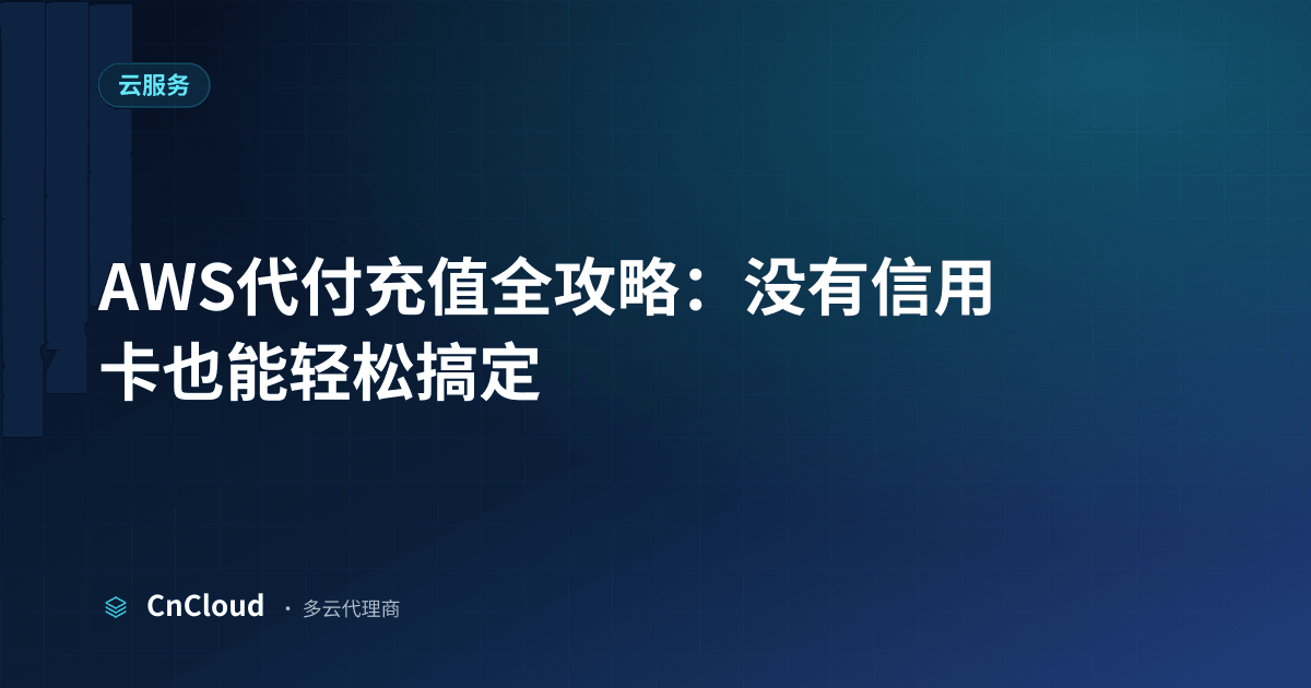 AWS代付充值全流程指南｜CnCloud（云服务）示意图 - CnCloud 多云代理